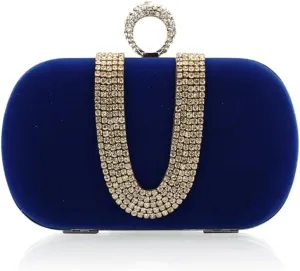 Women's Bag Diamonds Finger Evening Party Bag U Flannel Bag(E)