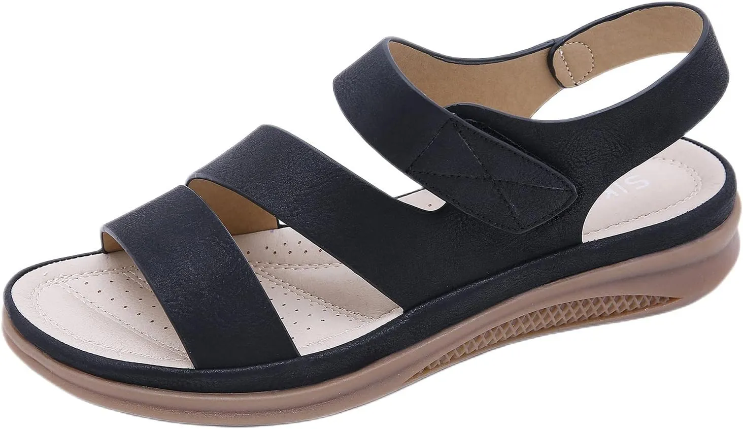 Women's Comfortable Walking Sandals, Open Toe Sport Slingback Ankle Strap Flat Summer Sandals Lightweight Platform Shoes