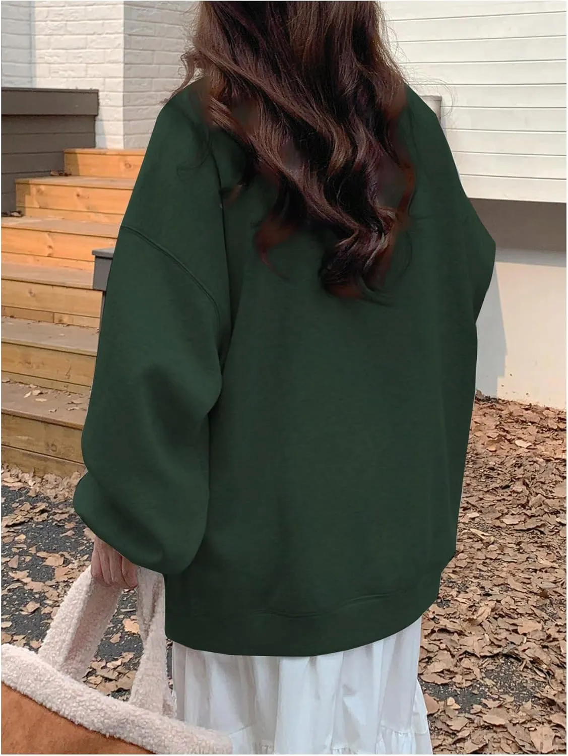 Women's Oversized Sweatshirts Bow Embroidery Long Sleeve Crewneck Sweatshirt Pullovers Trendy