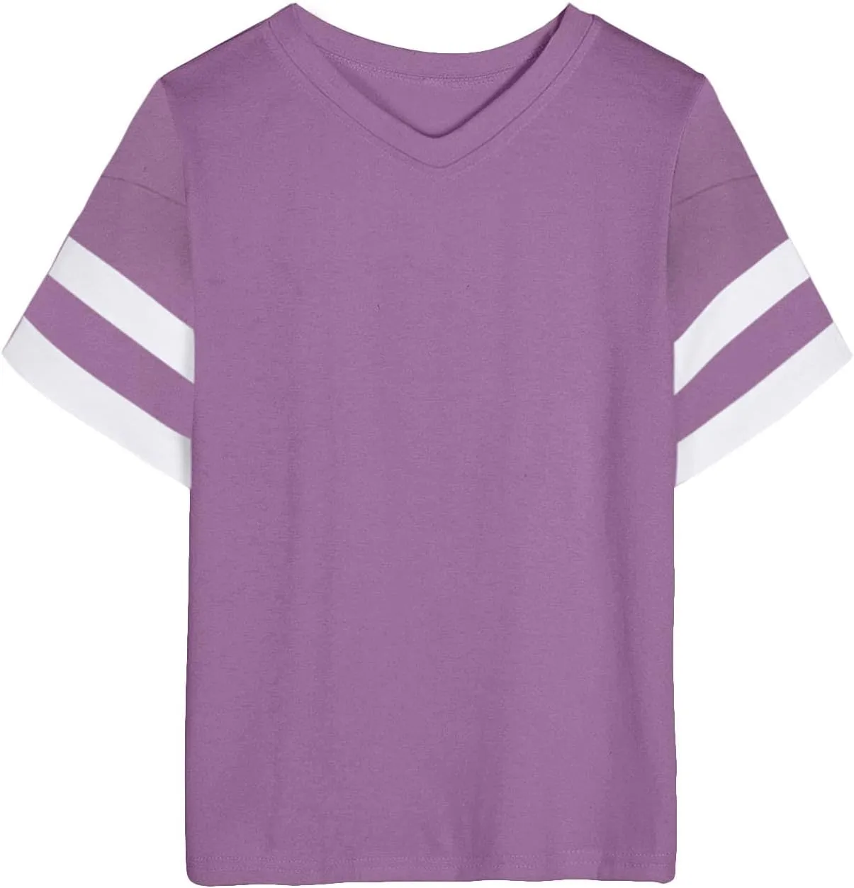 Women's Oversized T Shirts Short Sleeve Crewneck Summer Tops Casual Loose Tee Shirts with Stripe is on The Arms