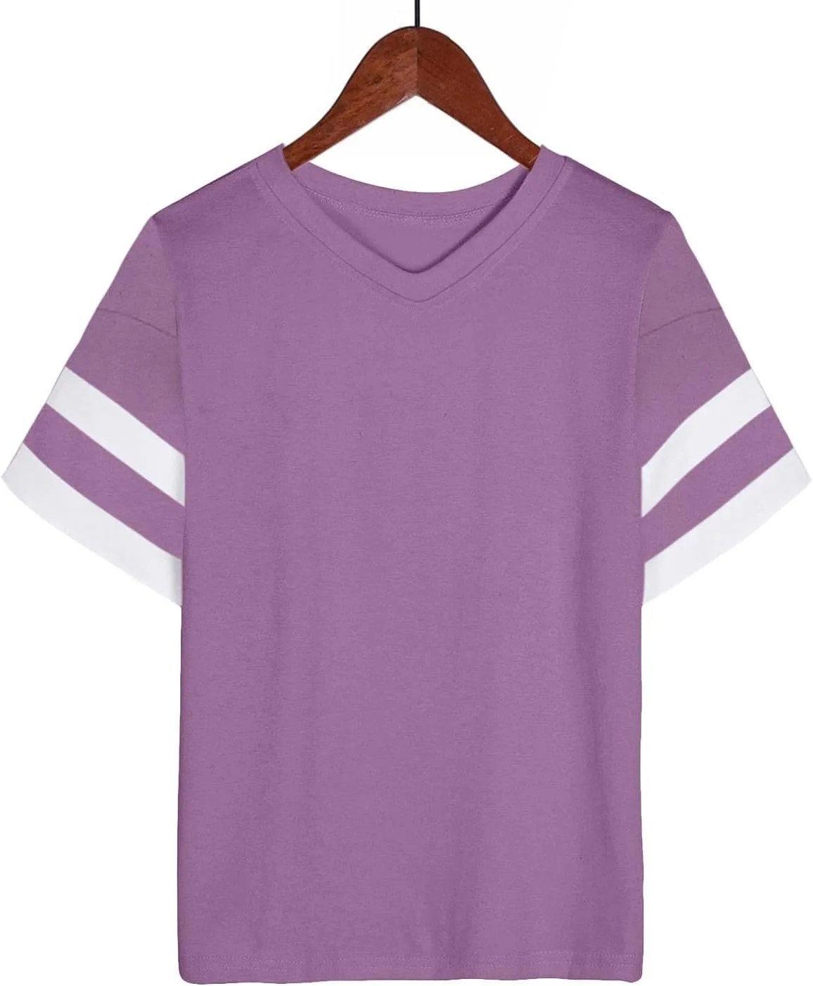 Women's Oversized T Shirts Short Sleeve Crewneck Summer Tops Casual Loose Tee Shirts with Stripe is on The Arms