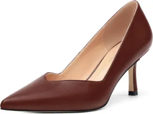 Women's Pumps, Pointed Closed Toe Kitten Heels for Women, Comfortable Mid Heel Women's Dress Shoes 2.5 inch