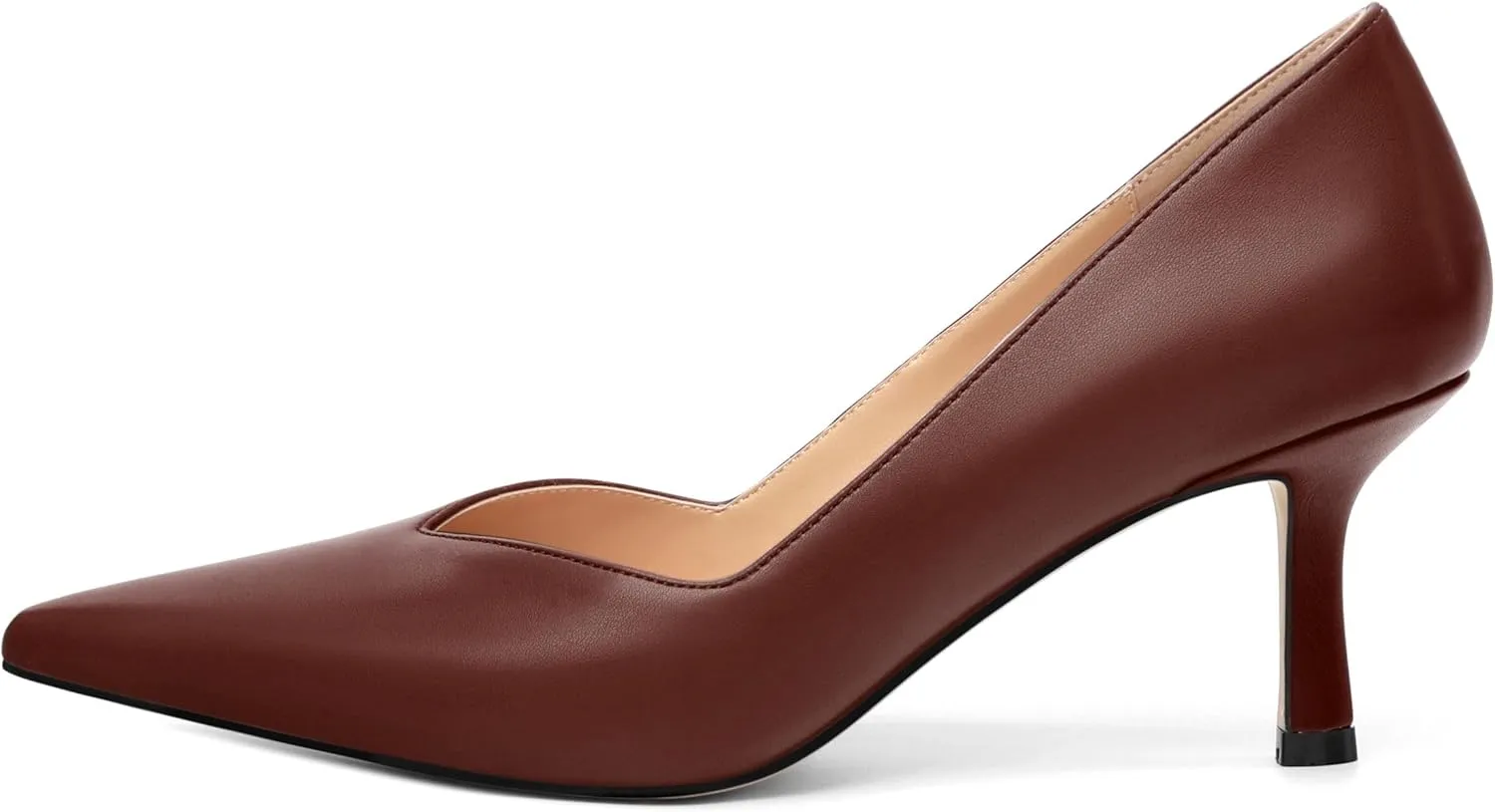 Women's Pumps, Pointed Closed Toe Kitten Heels for Women, Comfortable Mid Heel Women's Dress Shoes 2.5 inch
