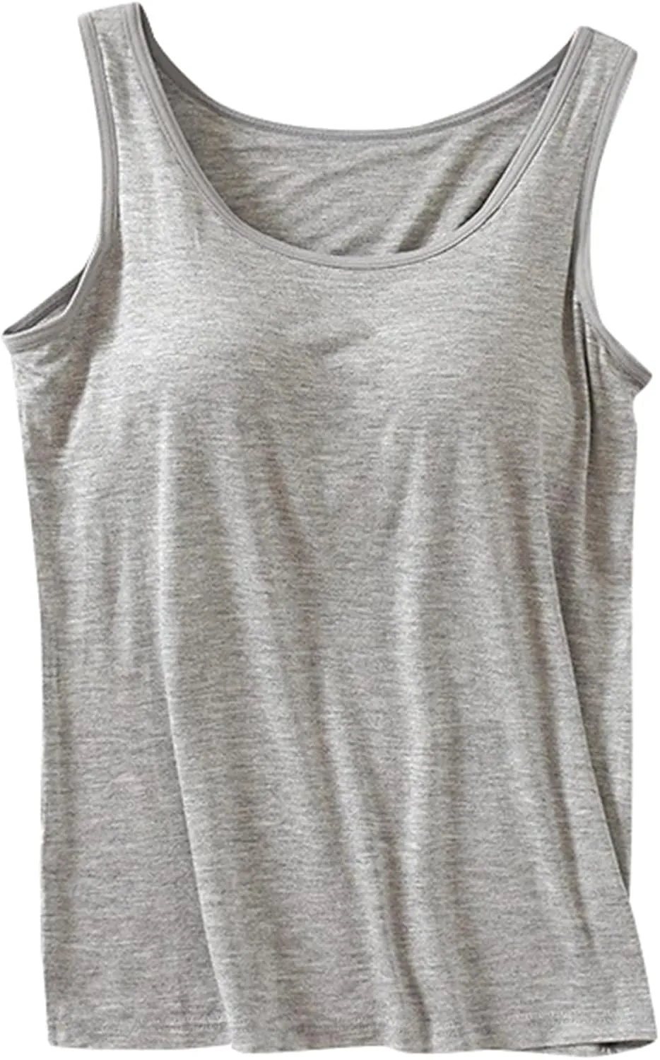 Womens Tank Tops with Built in Bra with Padding Camisole Tops for Women Built in Bra Casual Sleeveless Undershirt Top