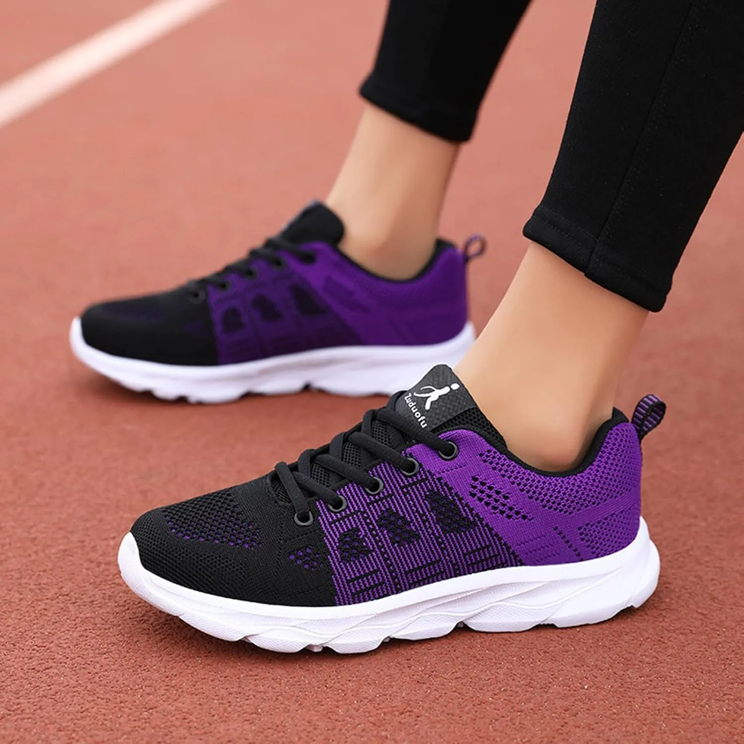 Womens Walking Running Shoes Lightweight Non Slip Tennis Fashion Sneakers Colorblock Platform Lace-Up Breathable Casual Shoes