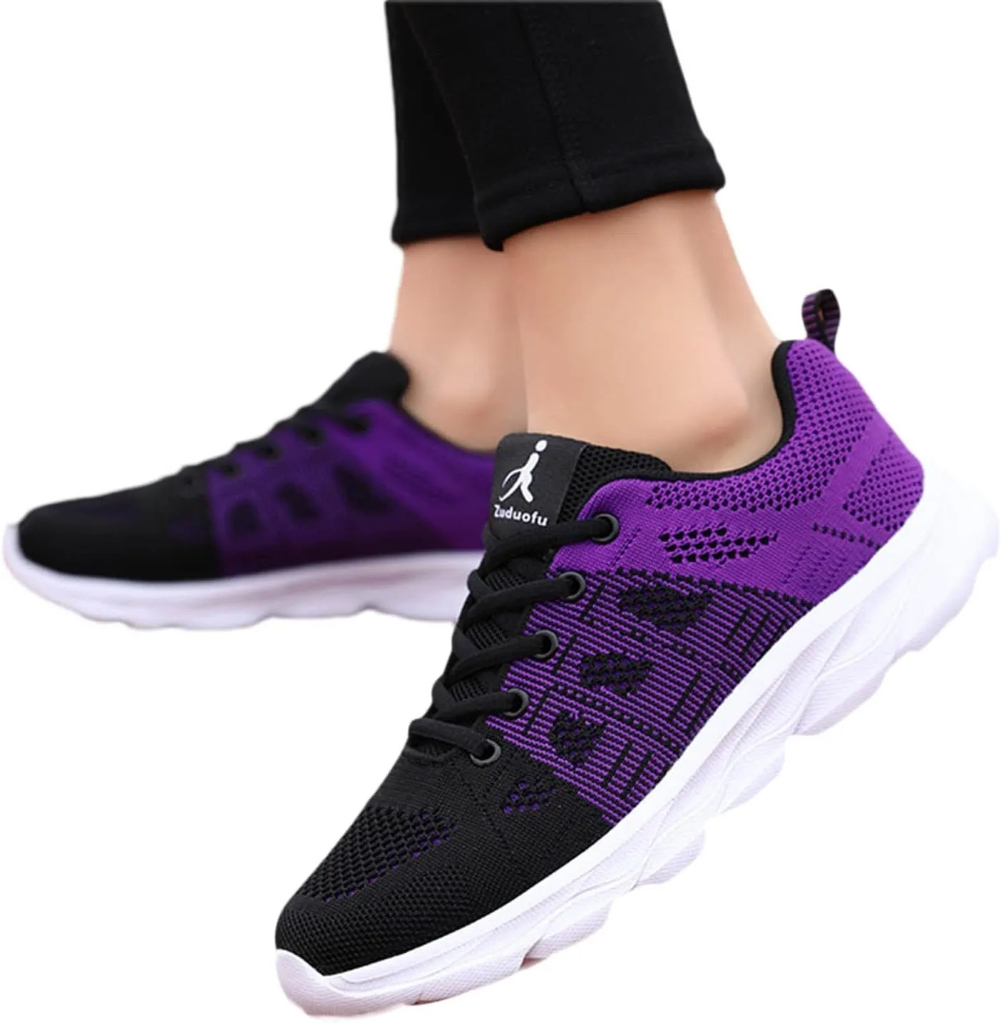 Womens Walking Running Shoes Lightweight Non Slip Tennis Fashion Sneakers Colorblock Platform Lace-Up Breathable Casual Shoes