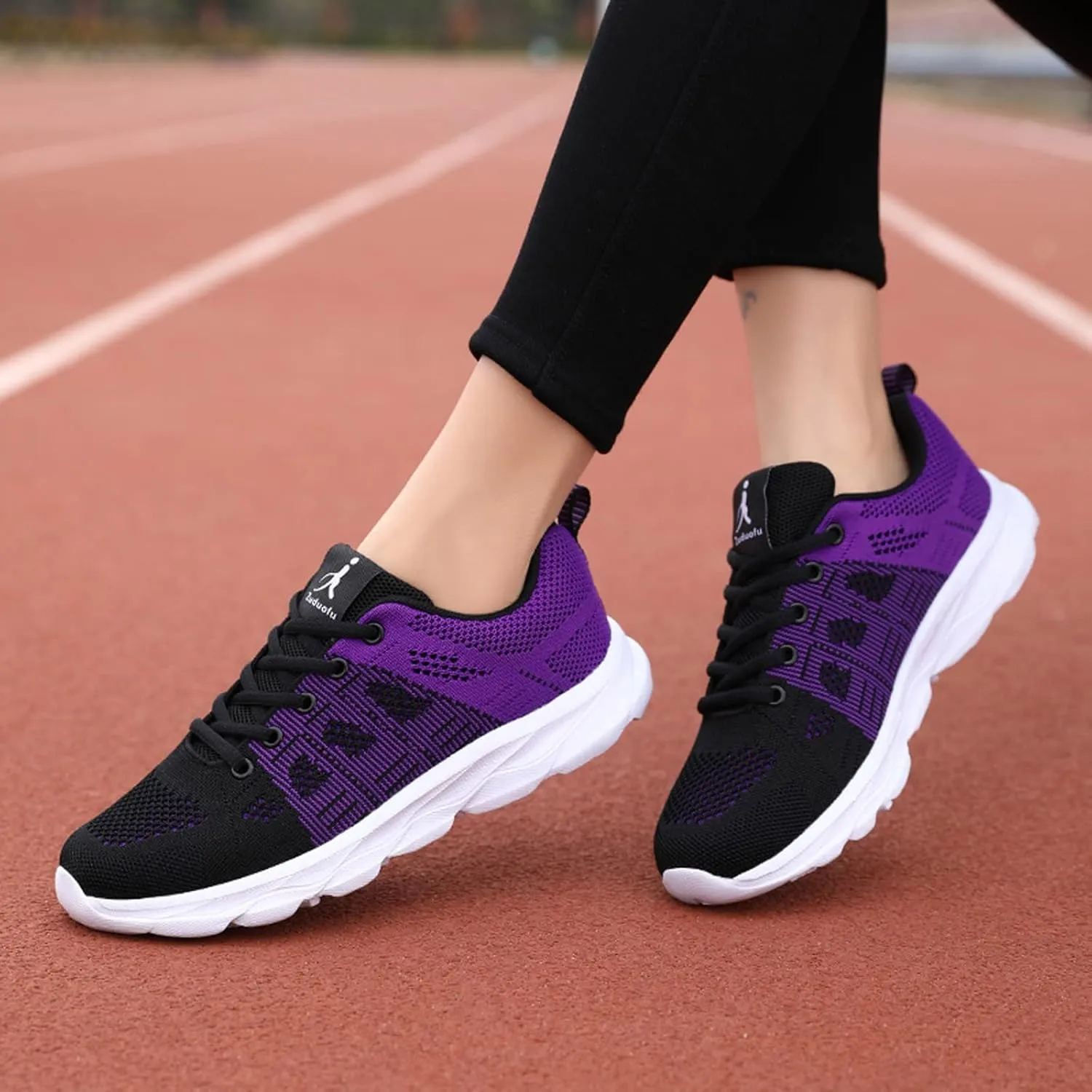 Womens Walking Running Shoes Lightweight Non Slip Tennis Fashion Sneakers Colorblock Platform Lace-Up Breathable Casual Shoes