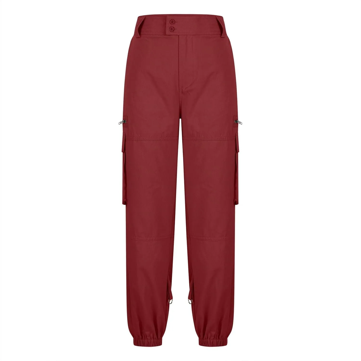 Work Pants Women Vintage Classic Chino Cargo Parachute Pants Button Up Baggy Carpenter Cinch Bottom Lounge Trousers