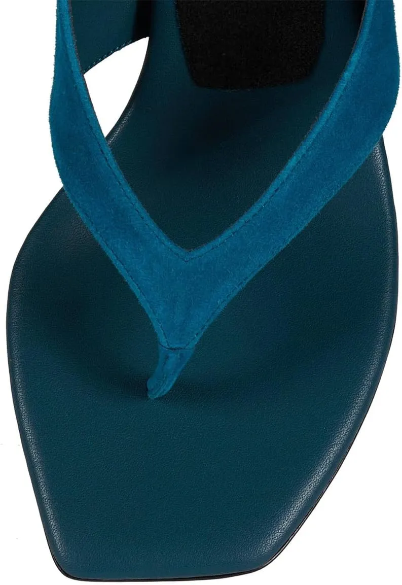 YDN Women's Casual Open Square Toe Flip Flops Low Kitten Heels Slip On Wide Thong Shoes for Party Daily Wear Size 4-16 US