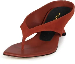 YDN Women's Casual Open Square Toe Flip Flops Low Kitten Heels Slip On Wide Thong Shoes for Party Daily Wear Size 4-16 US