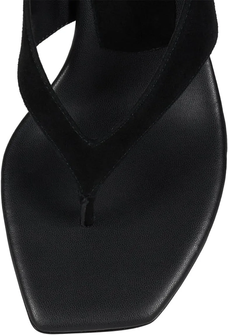 YDN Women's Casual Open Square Toe Flip Flops Low Kitten Heels Slip On Wide Thong Shoes for Party Daily Wear Size 4-16 US