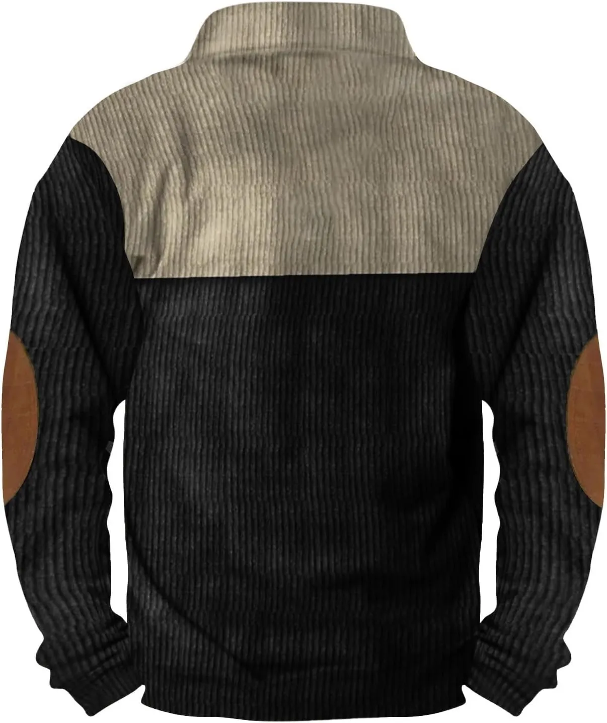 ZEFOTIM Plus Size Sweatshirt Lightweight Workout Stand Collar Button Men's Pullover Warm Fall Long Sleeve Sweatshirts