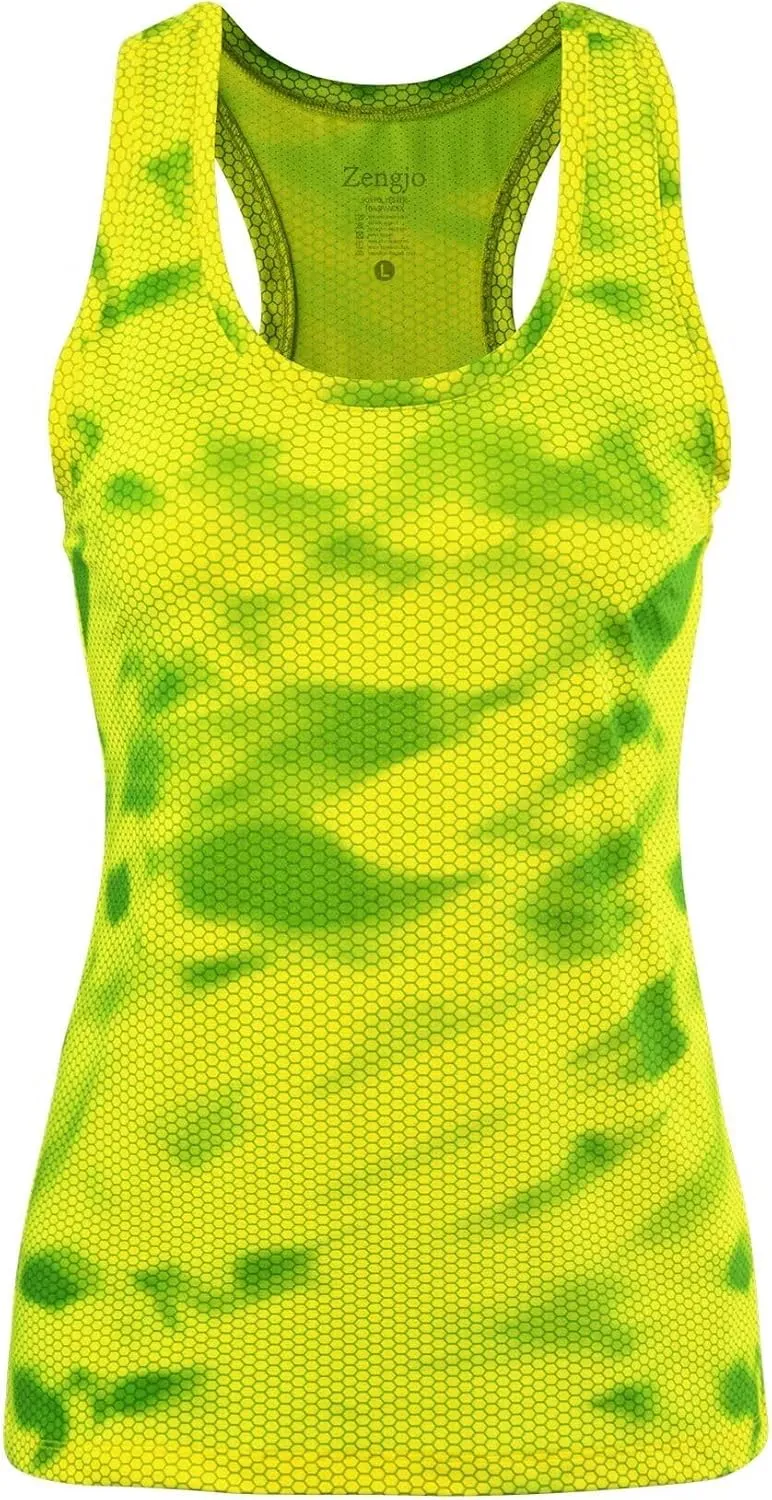 Zengjo Sleeveless Athletic Tops for Women Moisture Wicking Running Workout Tanks